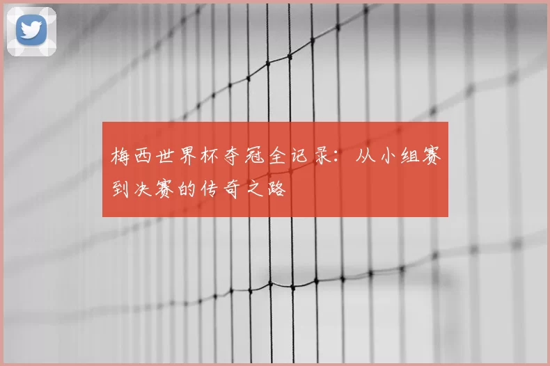 梅西世界杯夺冠全记录：从小组赛到决赛的传奇之路